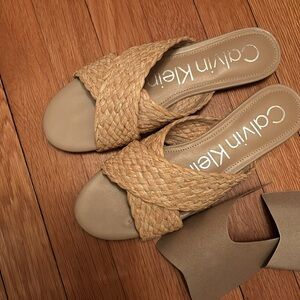 Calvin Klein straw upper flats ( Women’s 9M)